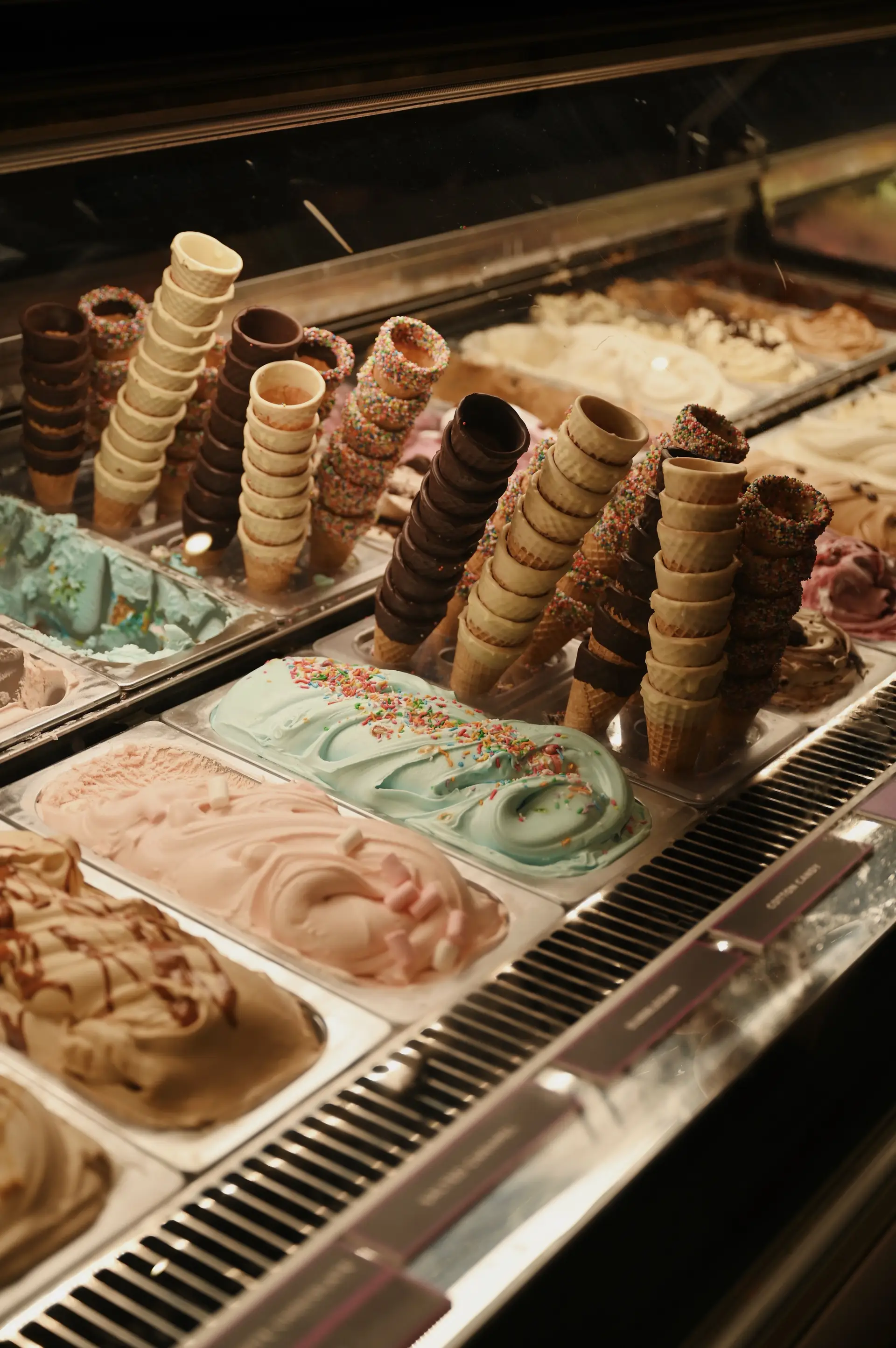 Cornets artisanaux et toppings